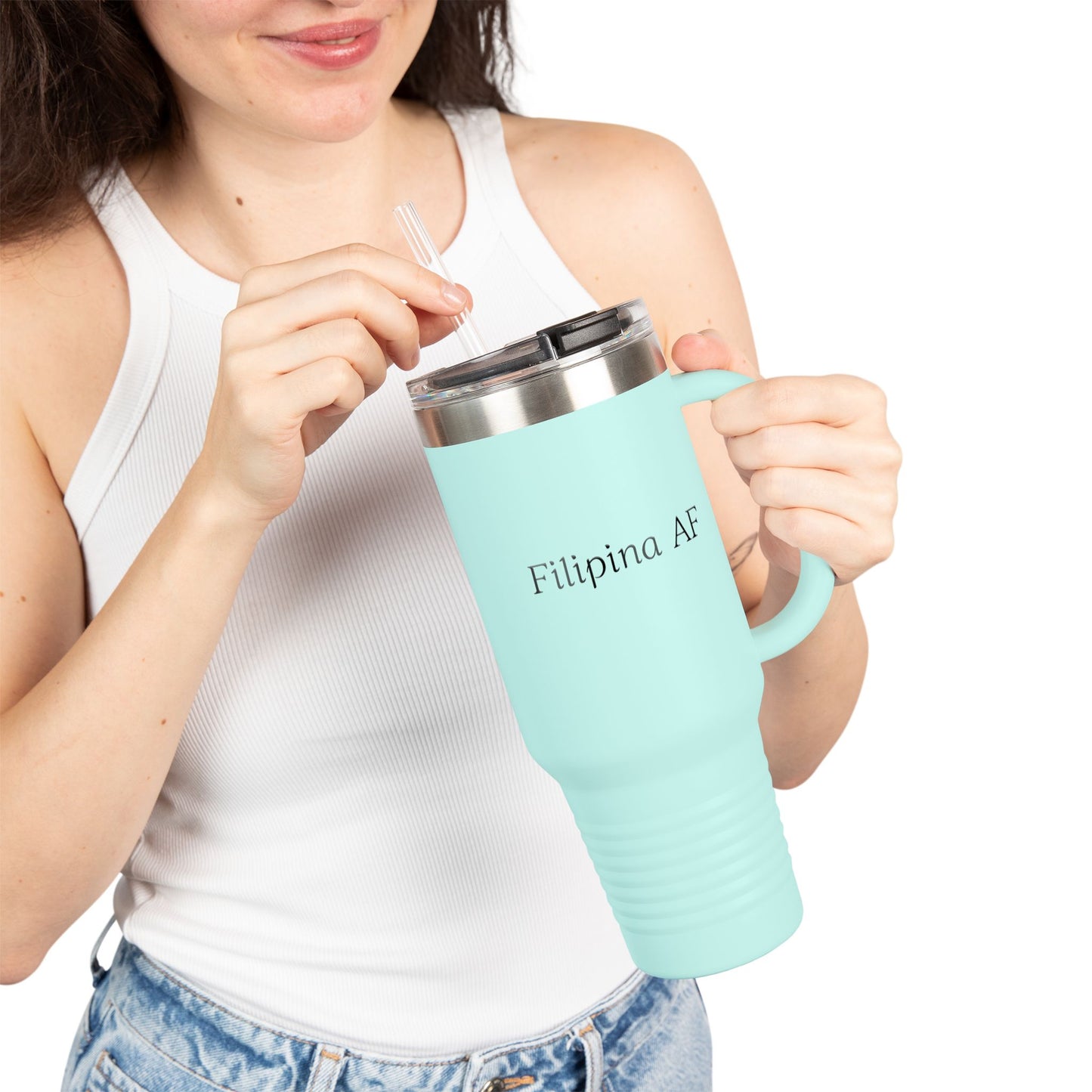 40oz Insulated Travel Mug - Filipina AF, Perfect for Coffee Lovers
