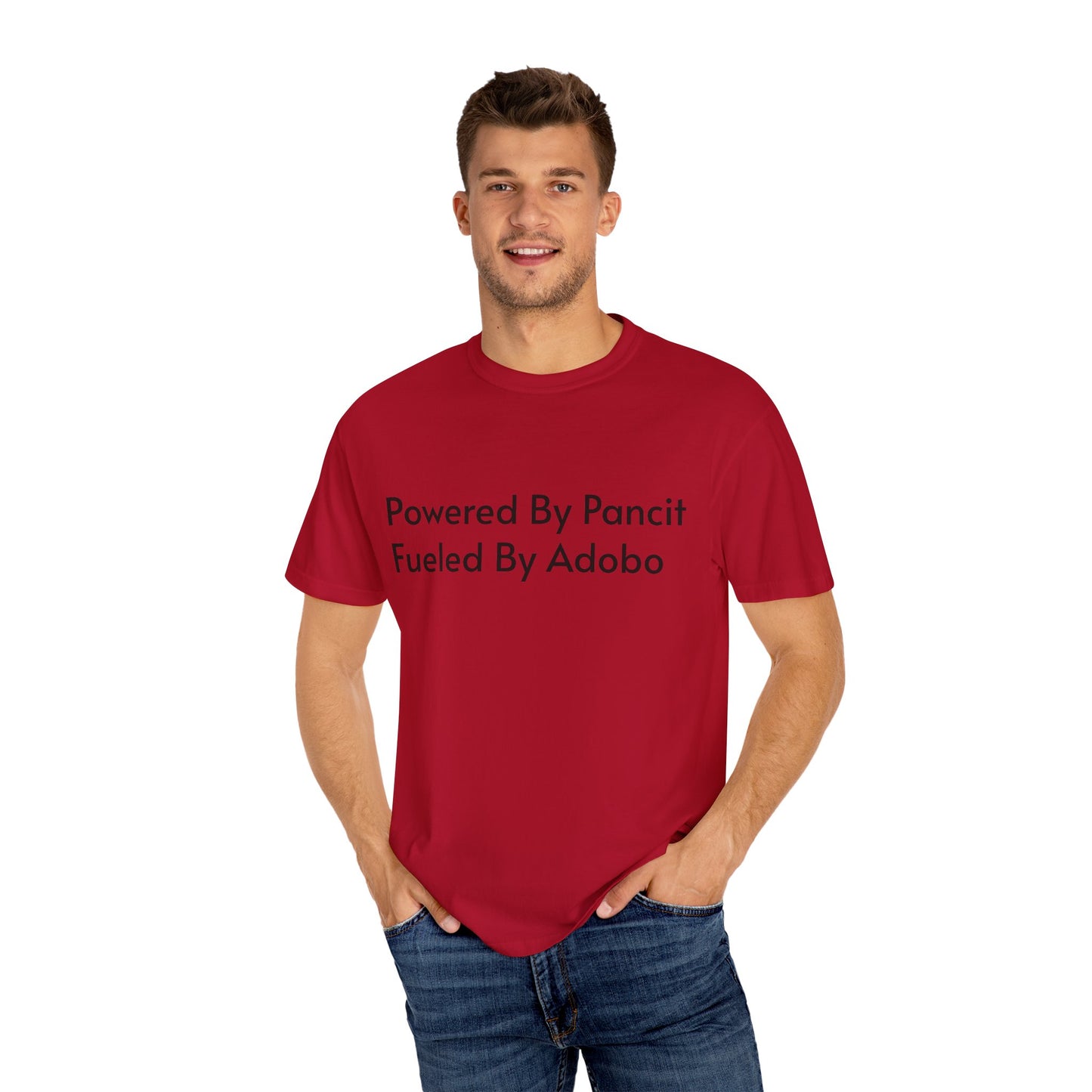 Powered By Pancit Fueled By Adobo Unisex T-Shirt – Comfort Food Love Tee