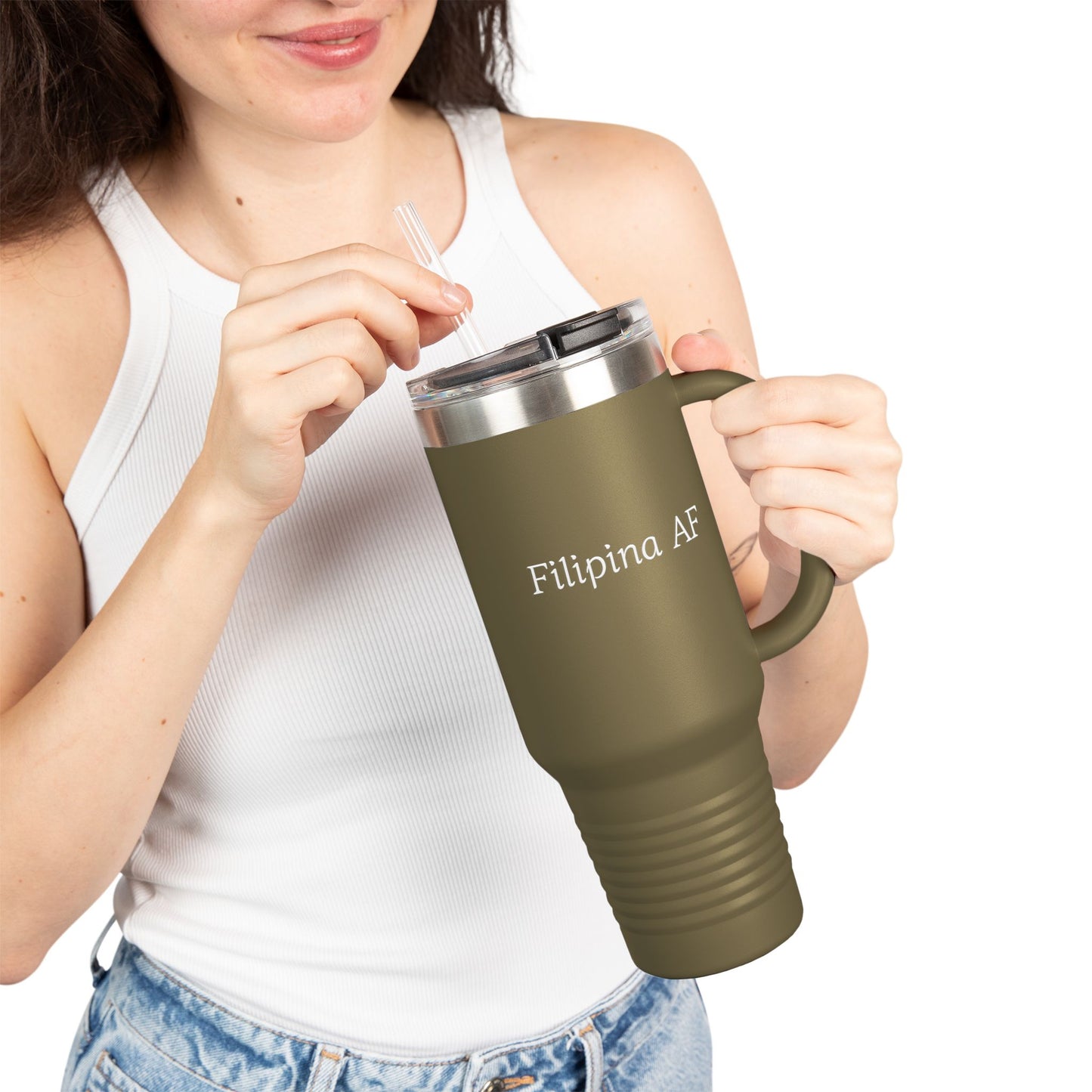 40oz Insulated Travel Mug - Filipina AF, Perfect for Coffee Lovers