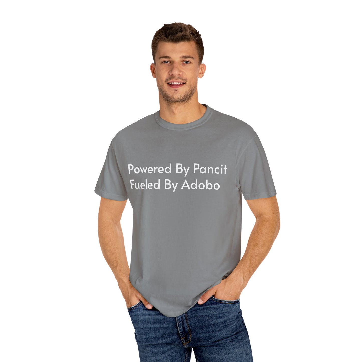 Powered By Pancit Fueled By Adobo Unisex T-Shirt – Comfort Food Love Tee
