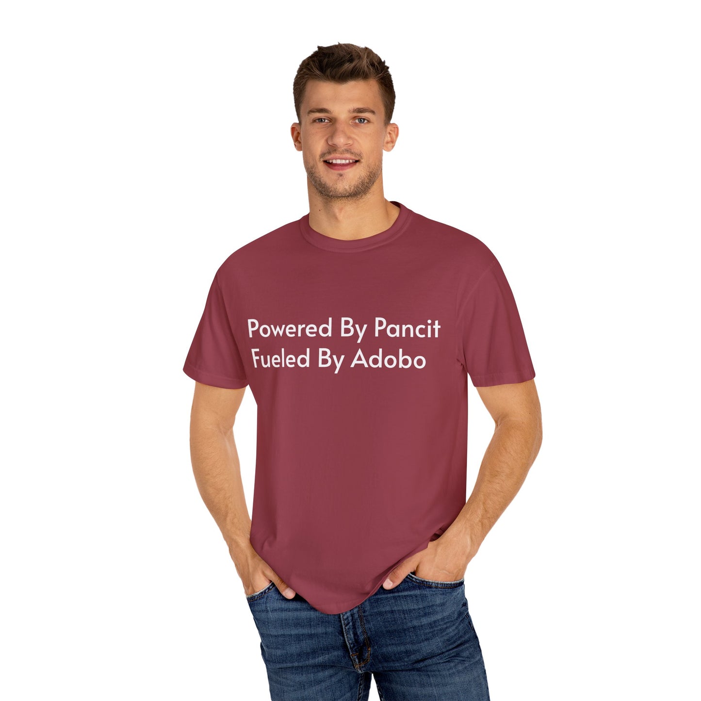 Powered By Pancit Fueled By Adobo Unisex T-Shirt – Comfort Food Love Tee