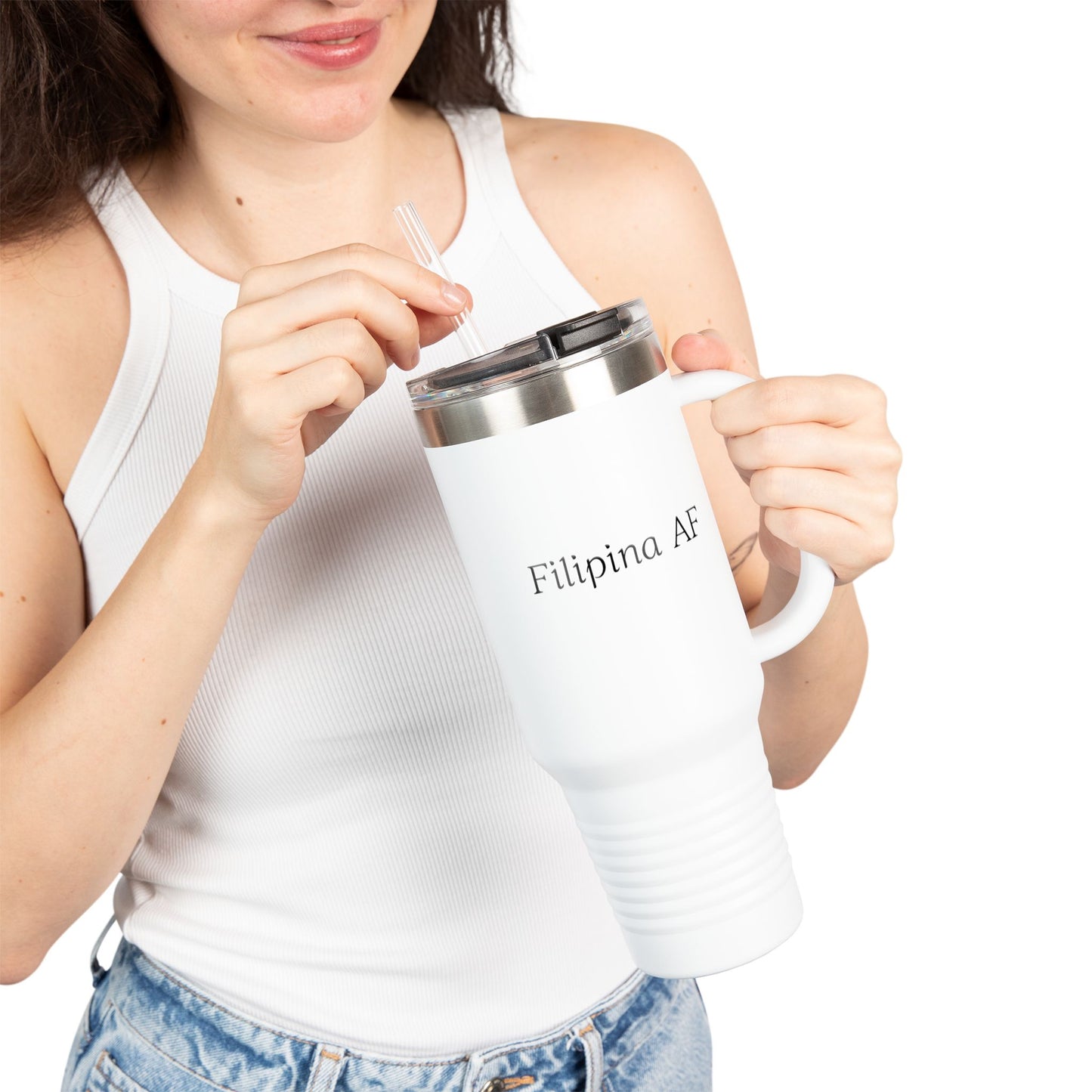 40oz Insulated Travel Mug - Filipina AF, Perfect for Coffee Lovers