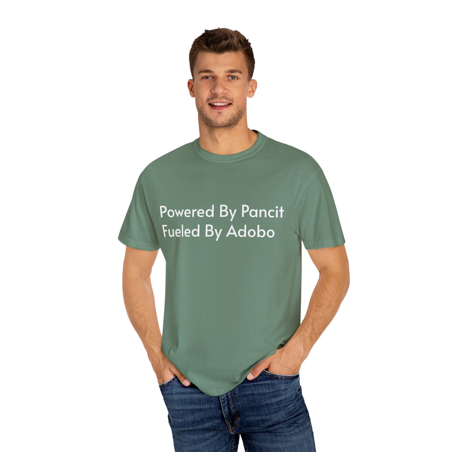 Powered By Pancit Fueled By Adobo Unisex T-Shirt – Comfort Food Love Tee