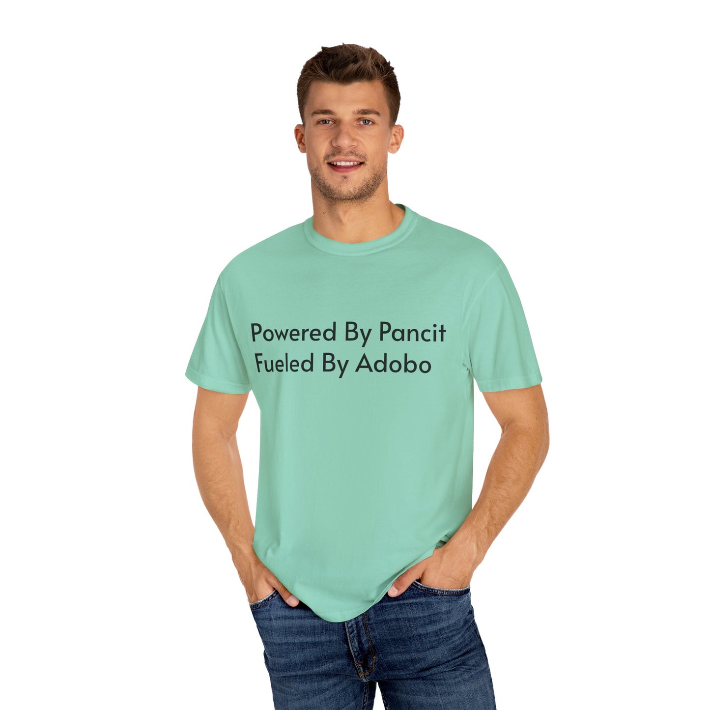Powered By Pancit Fueled By Adobo Unisex T-Shirt – Comfort Food Love Tee