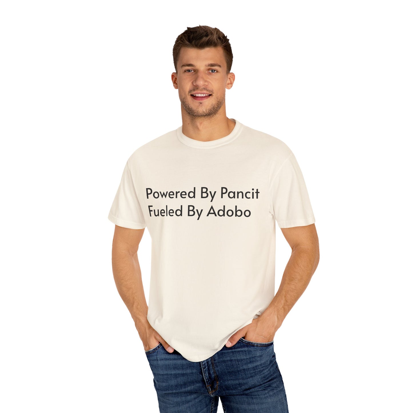 Powered By Pancit Fueled By Adobo Unisex T-Shirt – Comfort Food Love Tee