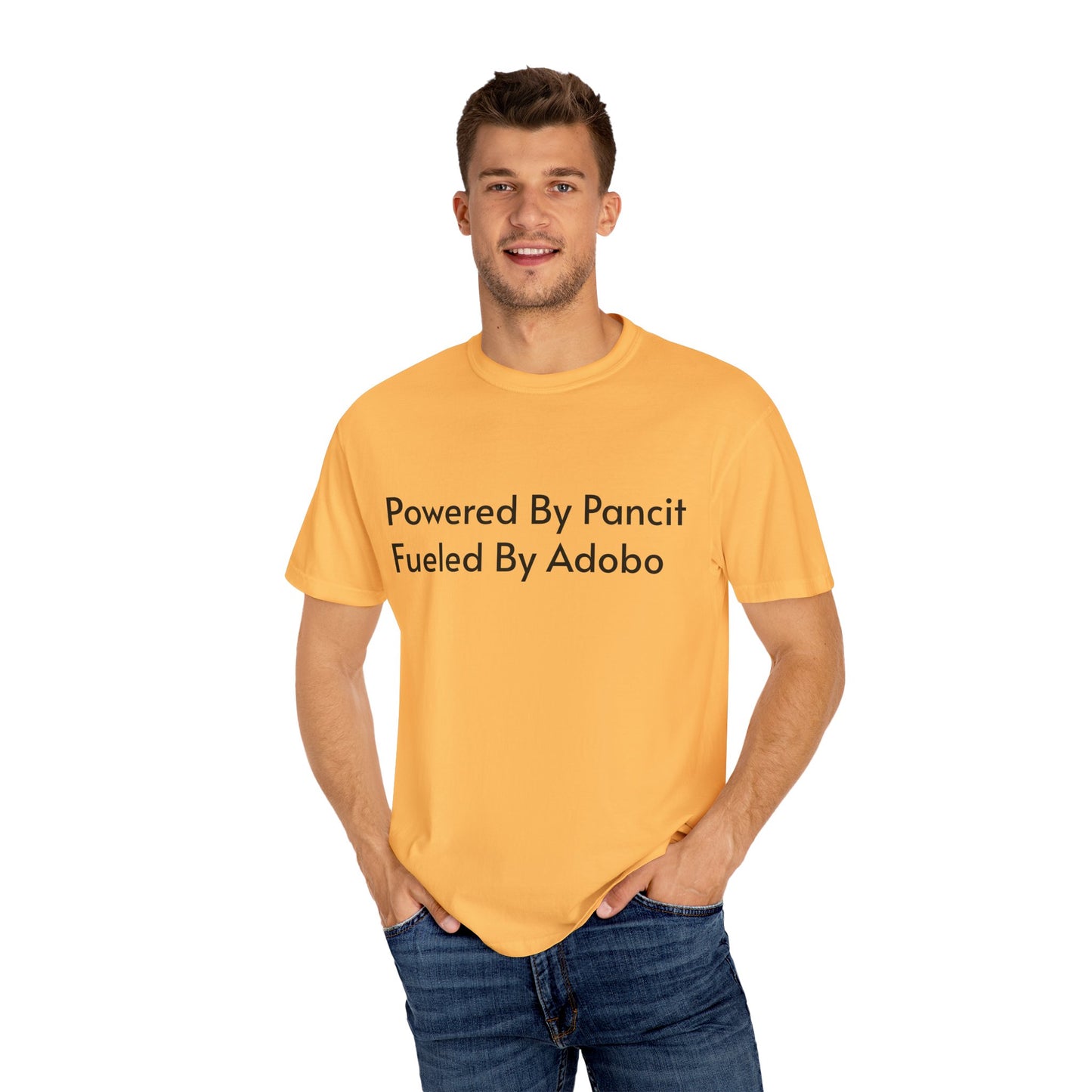 Powered By Pancit Fueled By Adobo Unisex T-Shirt – Comfort Food Love Tee