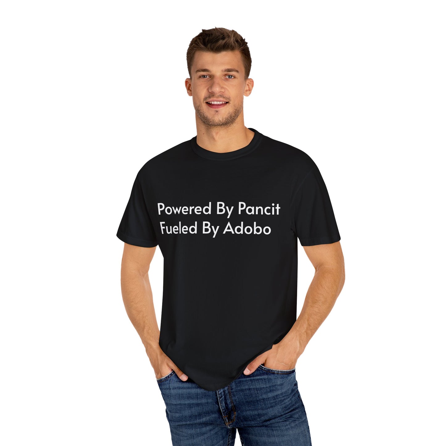 Powered By Pancit Fueled By Adobo Unisex T-Shirt – Comfort Food Love Tee
