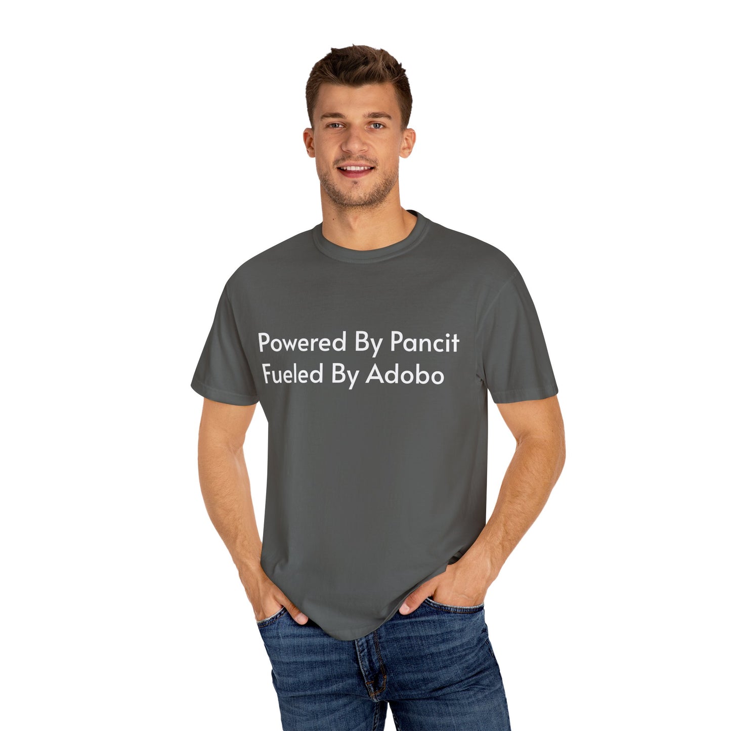Powered By Pancit Fueled By Adobo Unisex T-Shirt – Comfort Food Love Tee