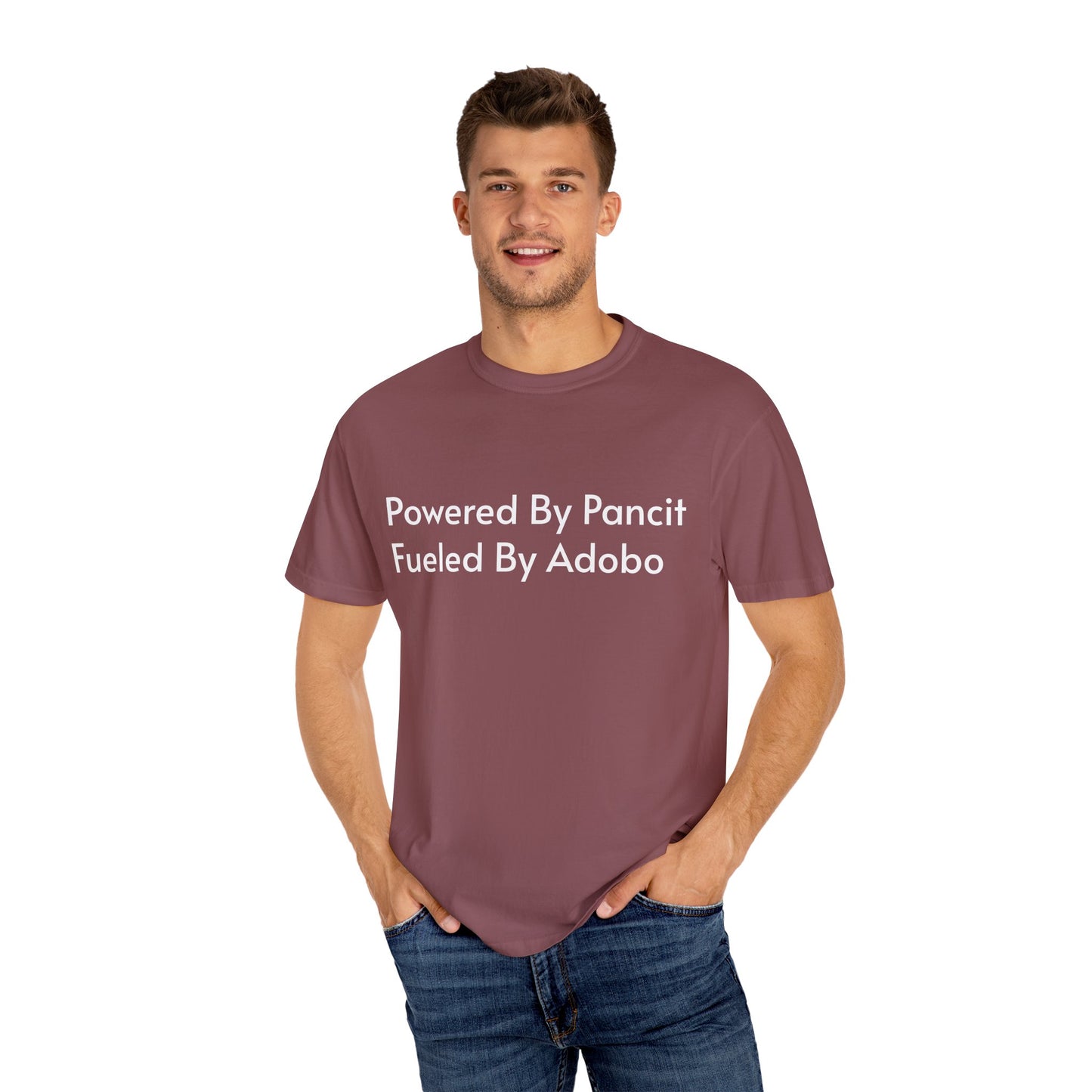 Powered By Pancit Fueled By Adobo Unisex T-Shirt – Comfort Food Love Tee
