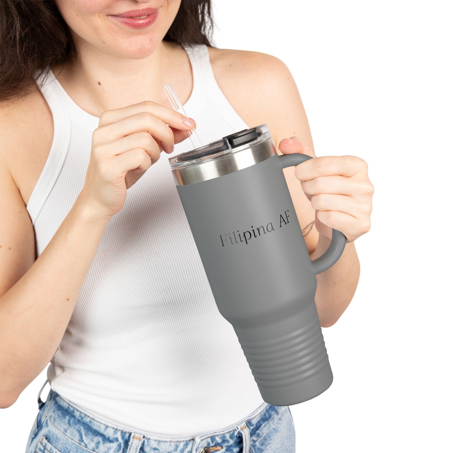 40oz Insulated Travel Mug - Filipina AF, Perfect for Coffee Lovers