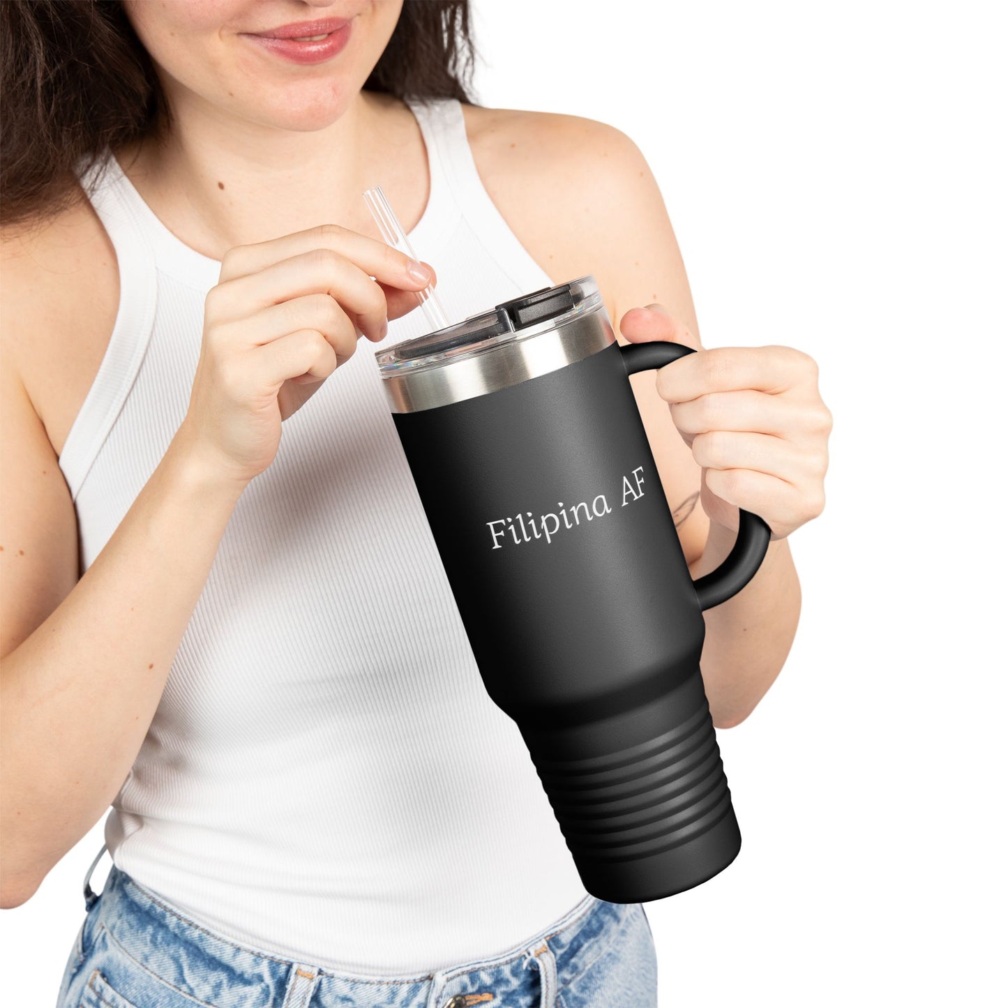 40oz Insulated Travel Mug - Filipina AF, Perfect for Coffee Lovers